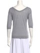 Brunello Cucinelli V-Neck Three-Quarter Sleeve T-Shirt