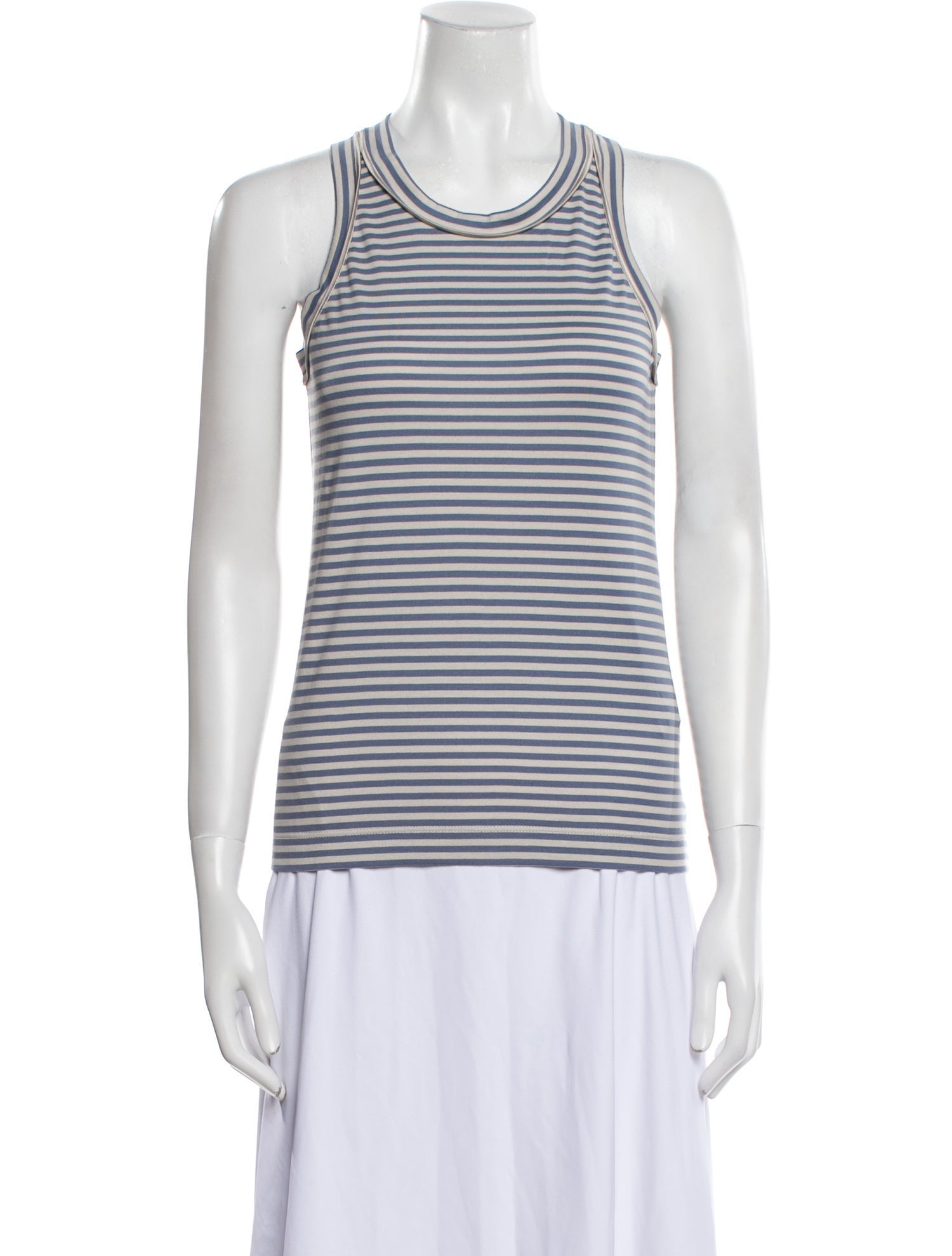 Brunello Cucinelli Striped Scoop Neck Top w/ Tags