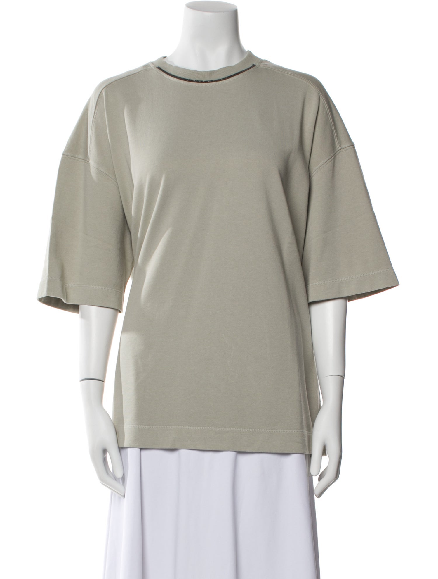 Brunello Cucinelli Crew Neck Three-Quarter Sleeve Sweatshirt