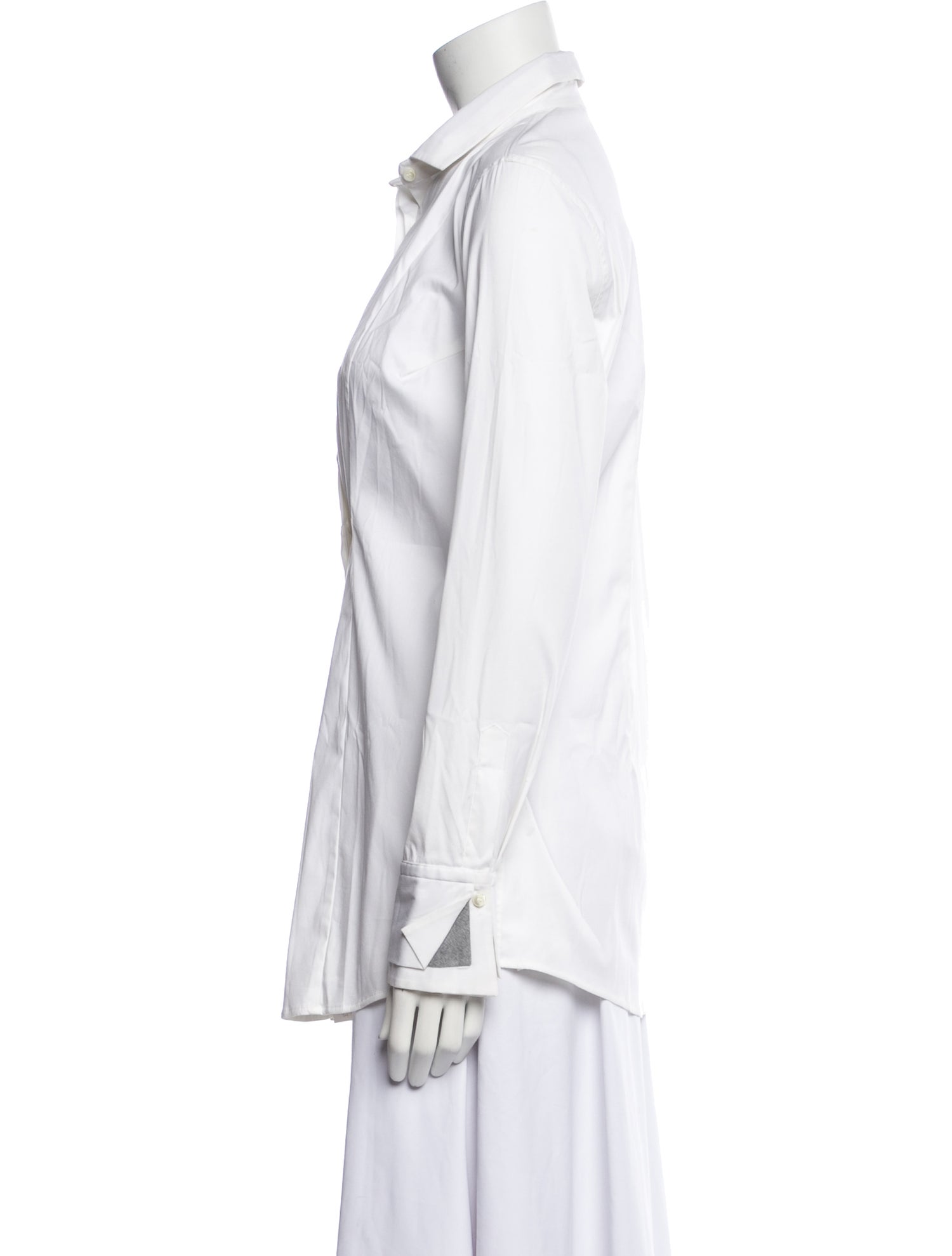 Brunello Cucinelli Long Sleeve Button-Up Top