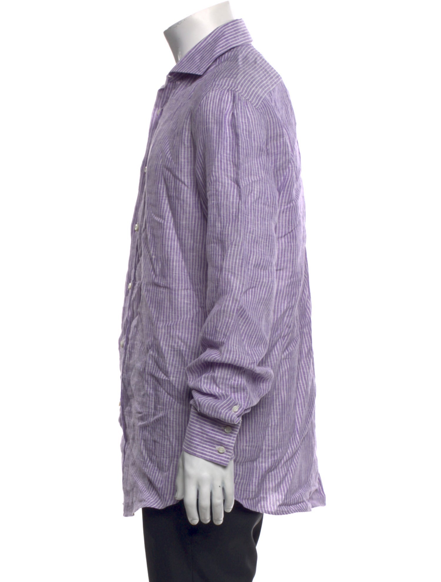 Brunello Cucinelli Linen Striped Dress Shirt