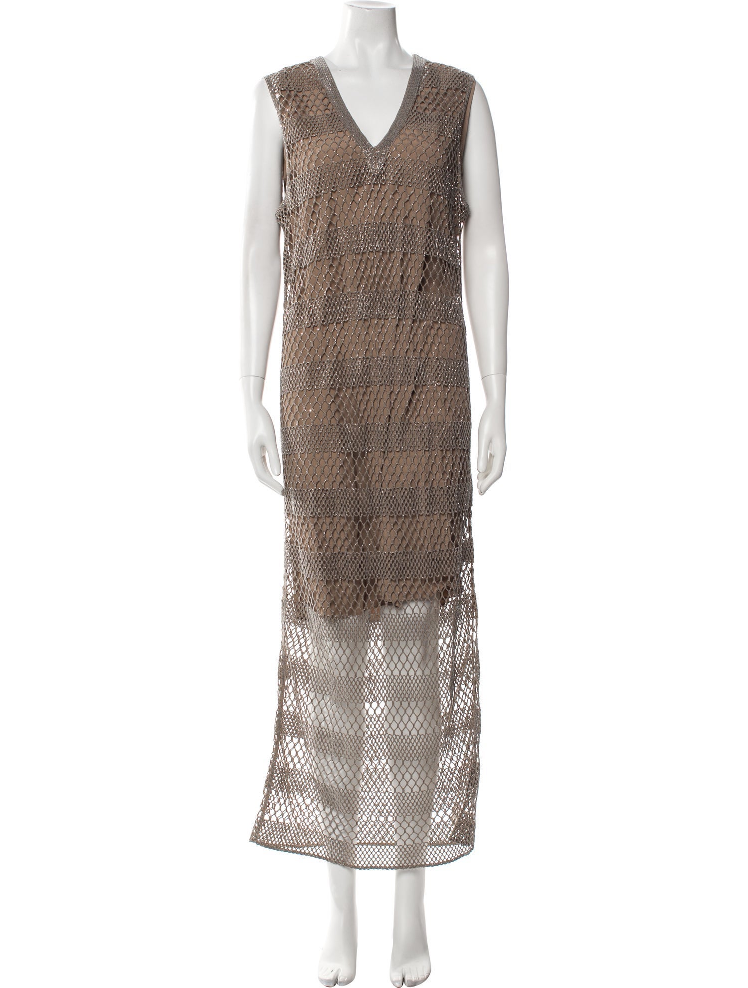 Brunello Cucinelli V-Neck Long Dress w/ Tags