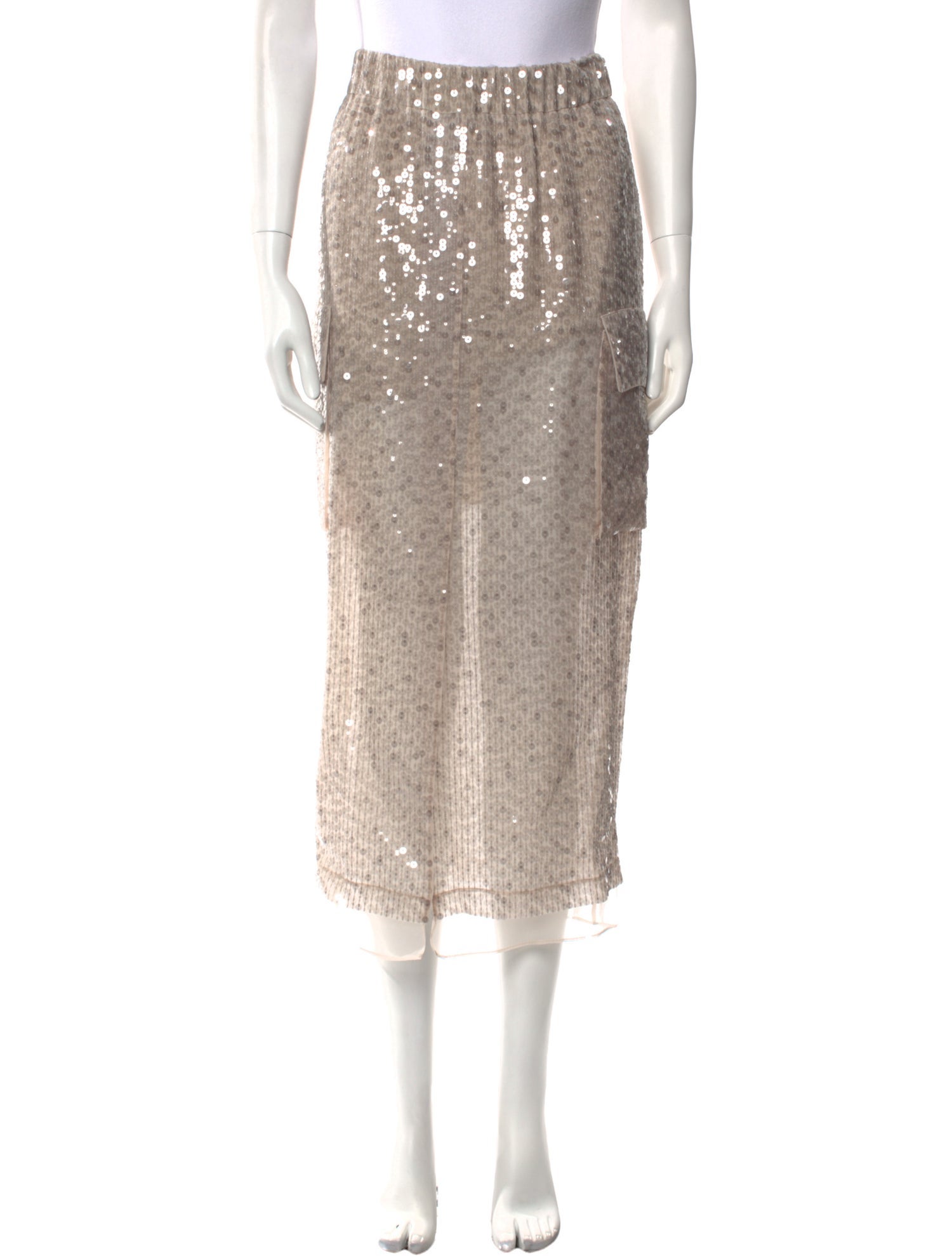 Brunello Cucinelli Silk Midi Length Skirt w/ Tags