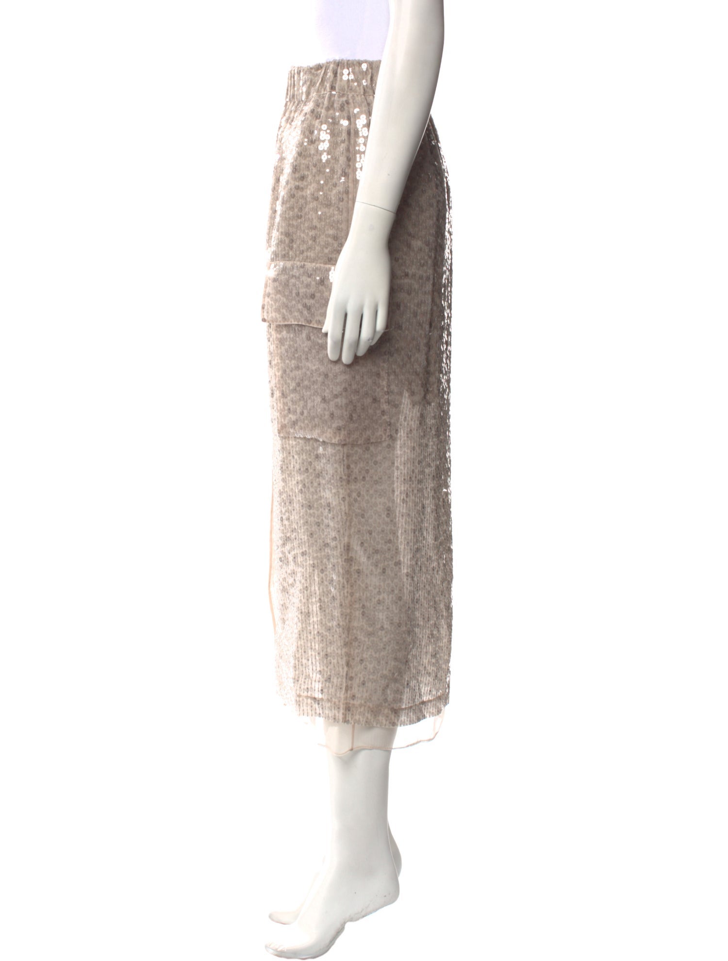 Brunello Cucinelli Silk Midi Length Skirt w/ Tags