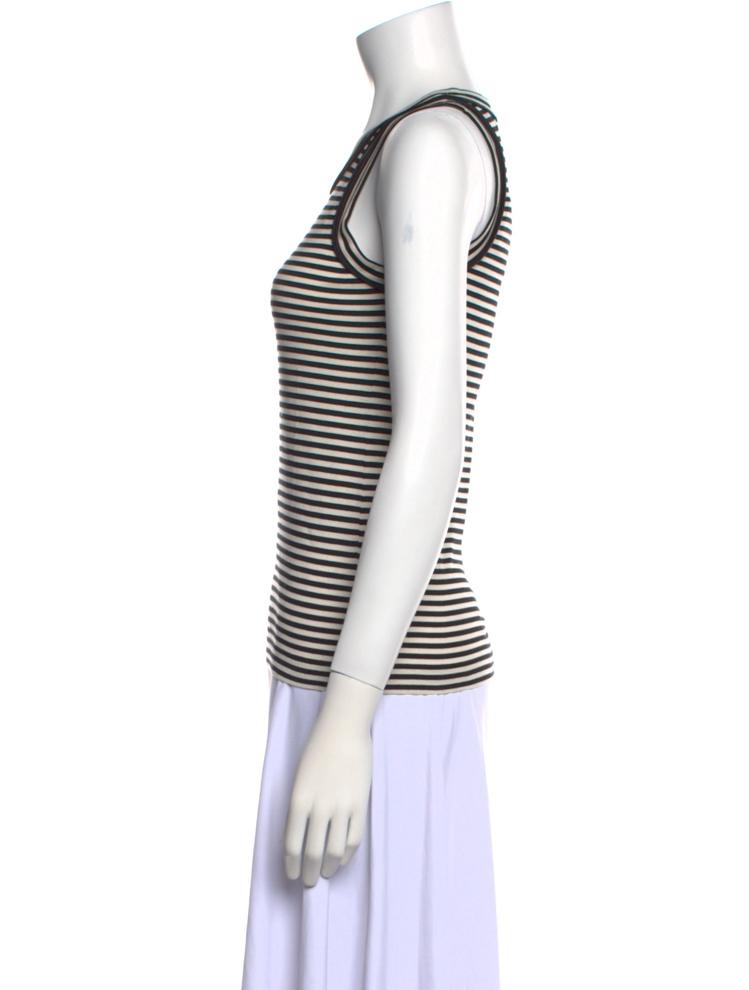 Brunello Cucinelli Striped Scoop Neck Top w/ Tags