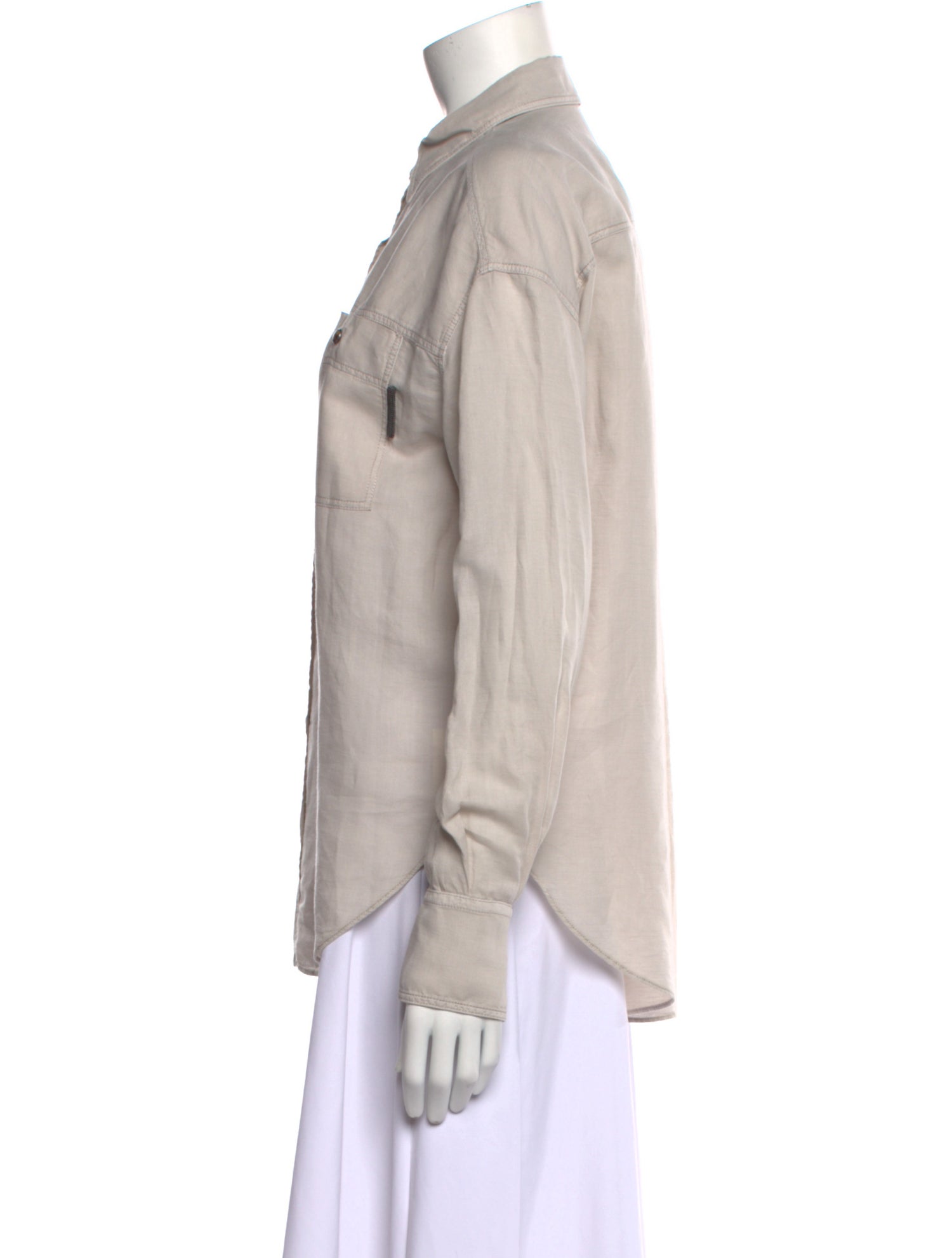 Brunello Cucinelli Long Sleeve Button-Up Top w/ Tags