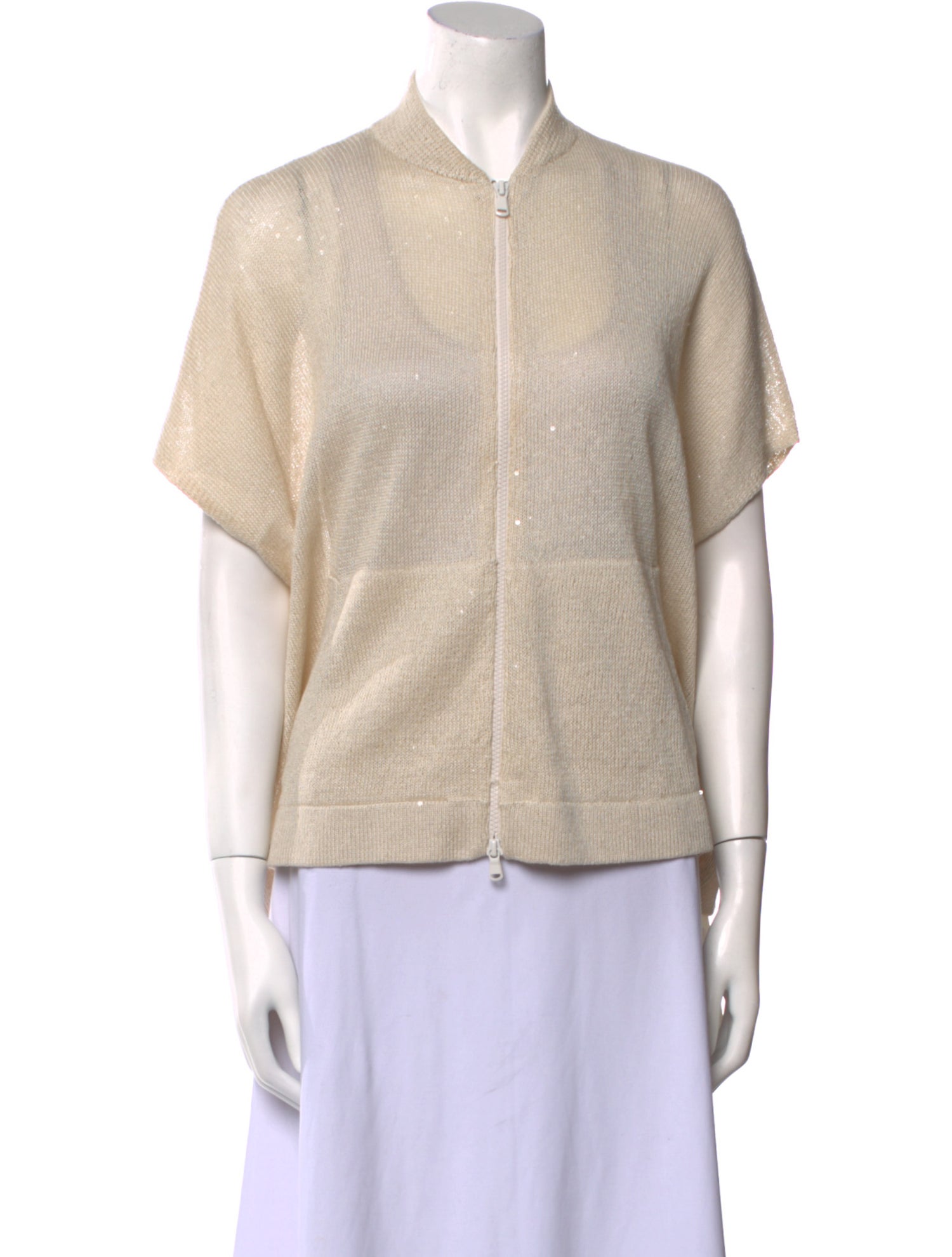 Brunello Cucinelli Linen V-Neck Sweater