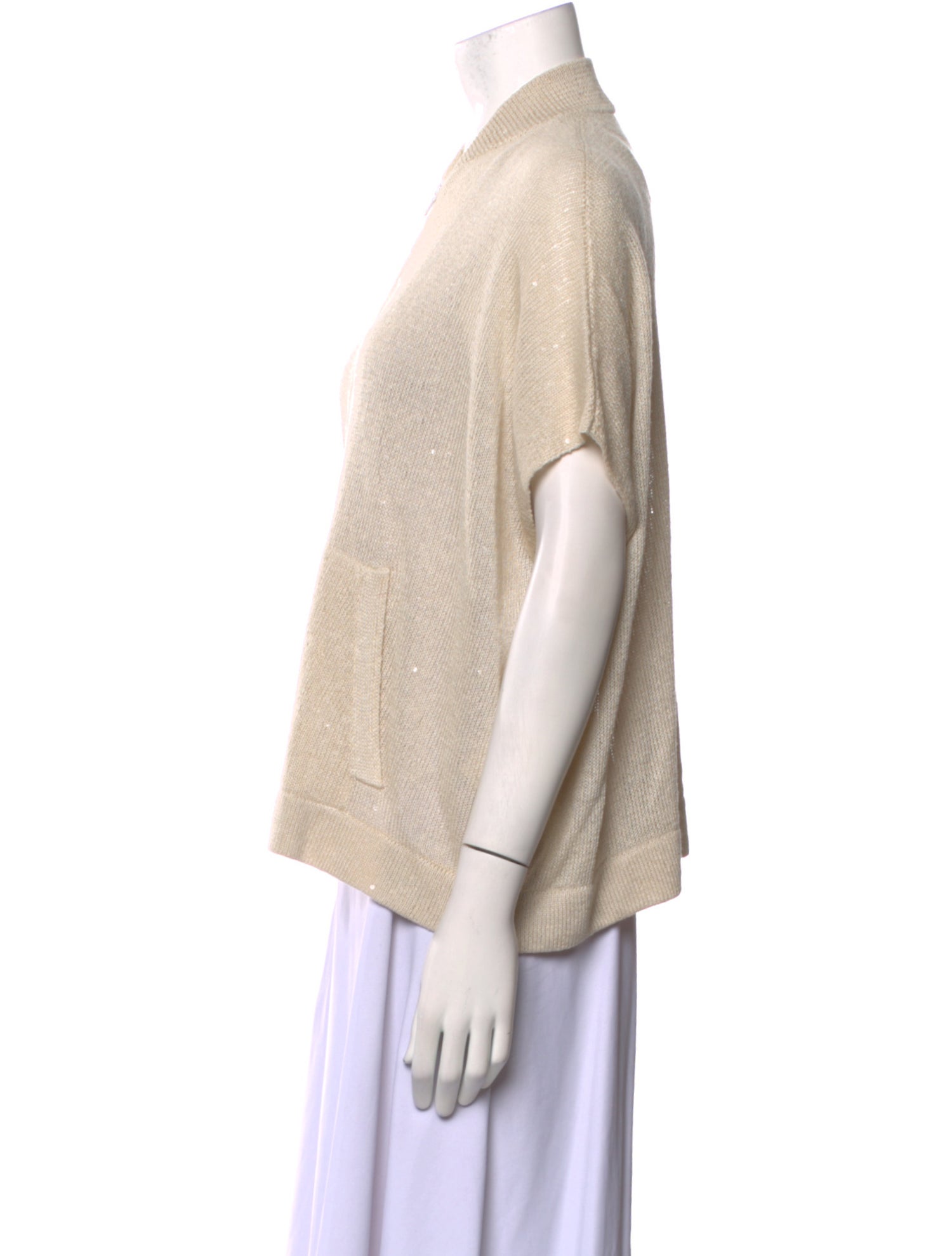 Brunello Cucinelli Linen V-Neck Sweater