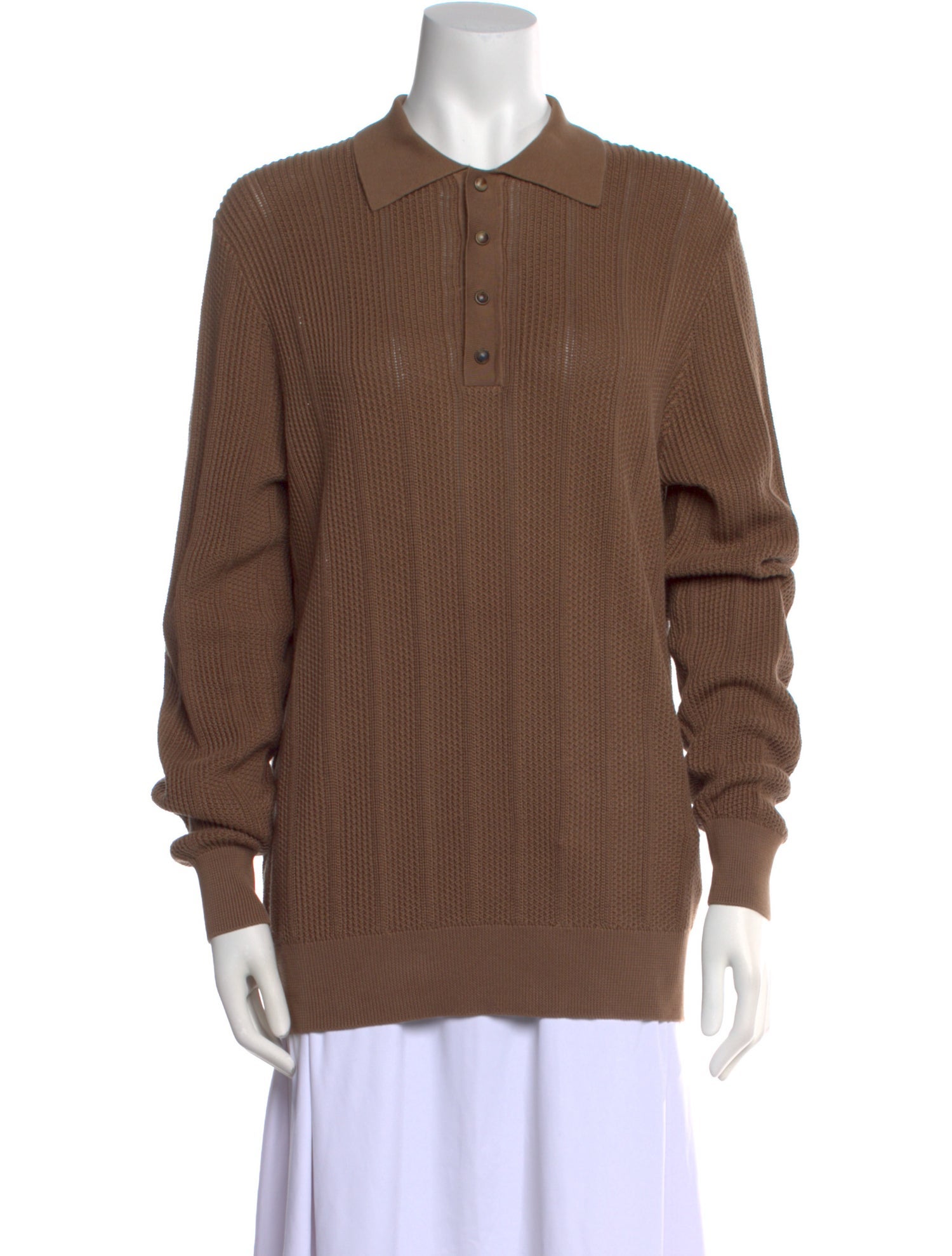 Brunello Cucinelli Collar Long Sleeve Polo Sweater w/ Tags