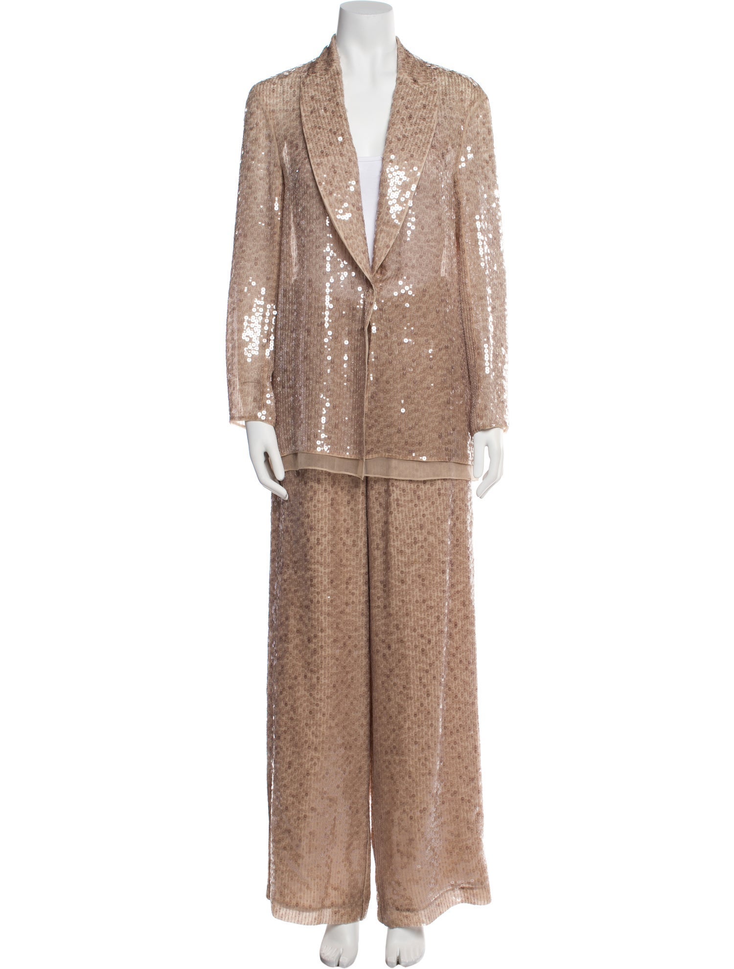 Brunello Cucinelli Printed Sequin Embellishments Pant Set w/ Tags