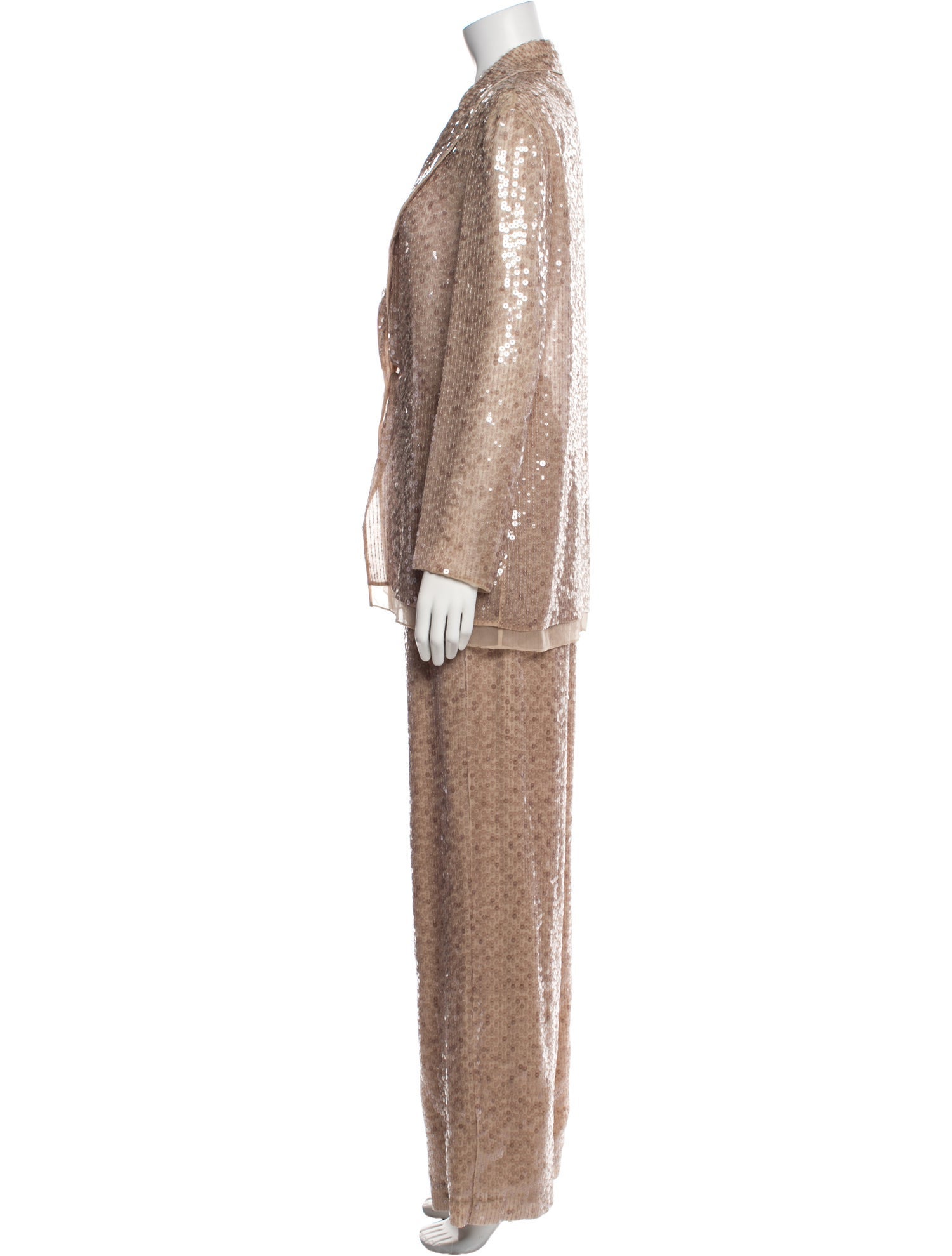 Brunello Cucinelli Printed Sequin Embellishments Pant Set w/ Tags