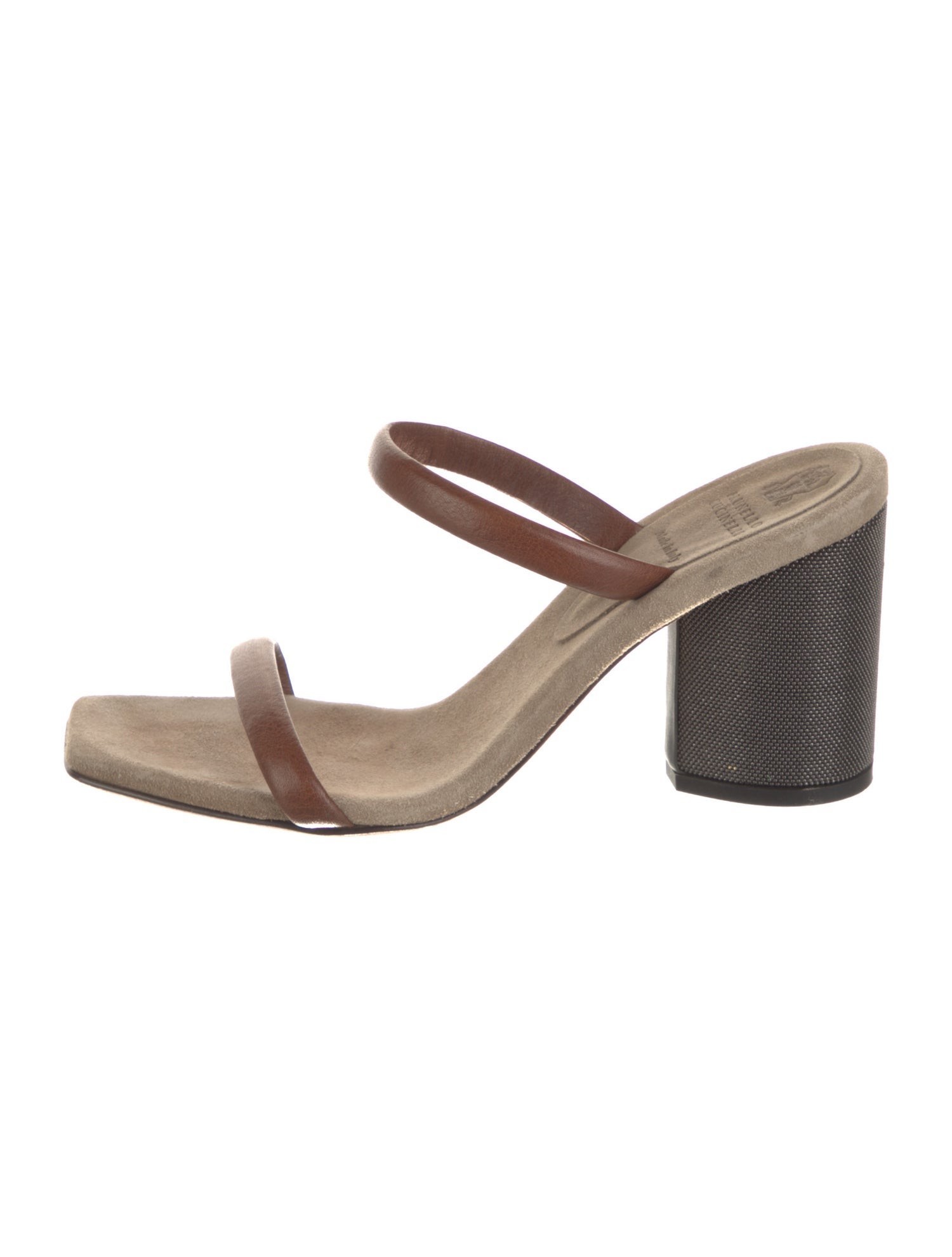 Brunello Cucinelli Monili Leather Slides