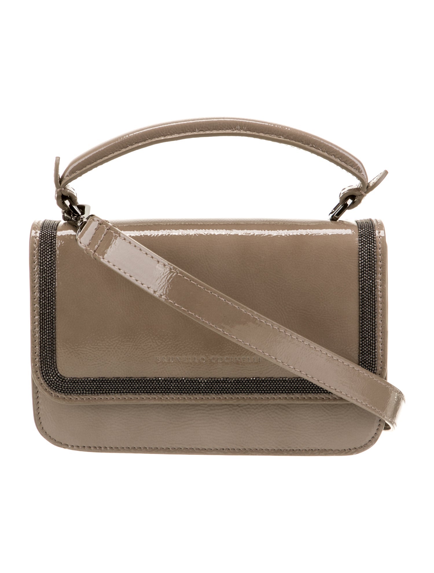 Brunello Cucinelli Patent Leather Top Handle Bag