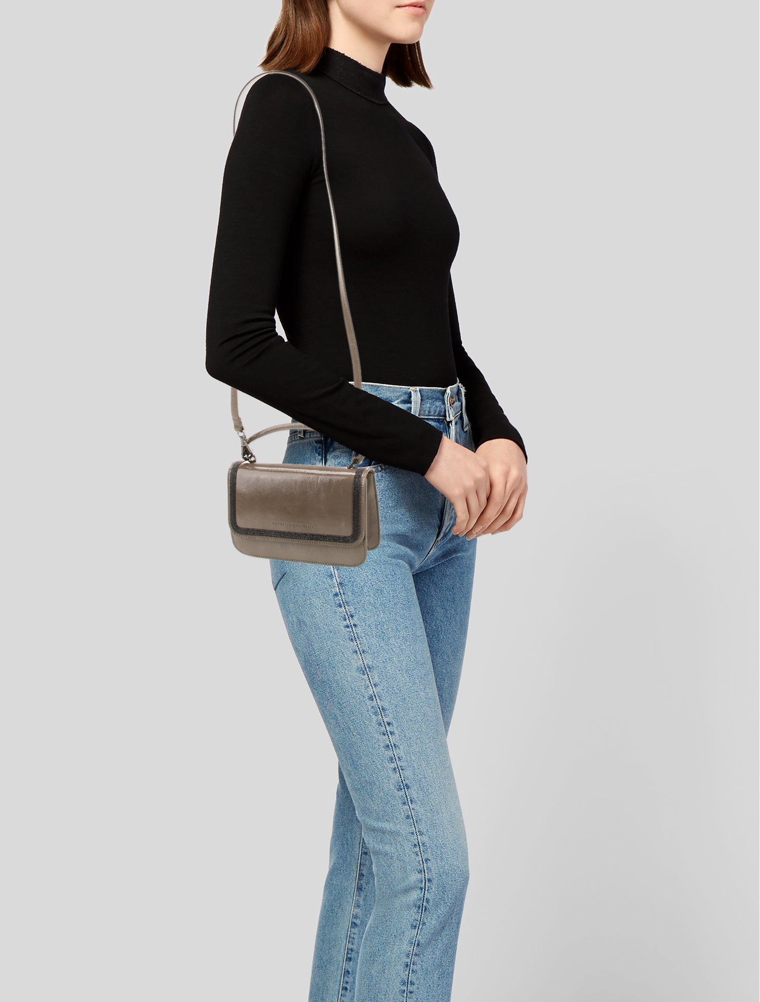 Brunello Cucinelli Patent Leather Top Handle Bag