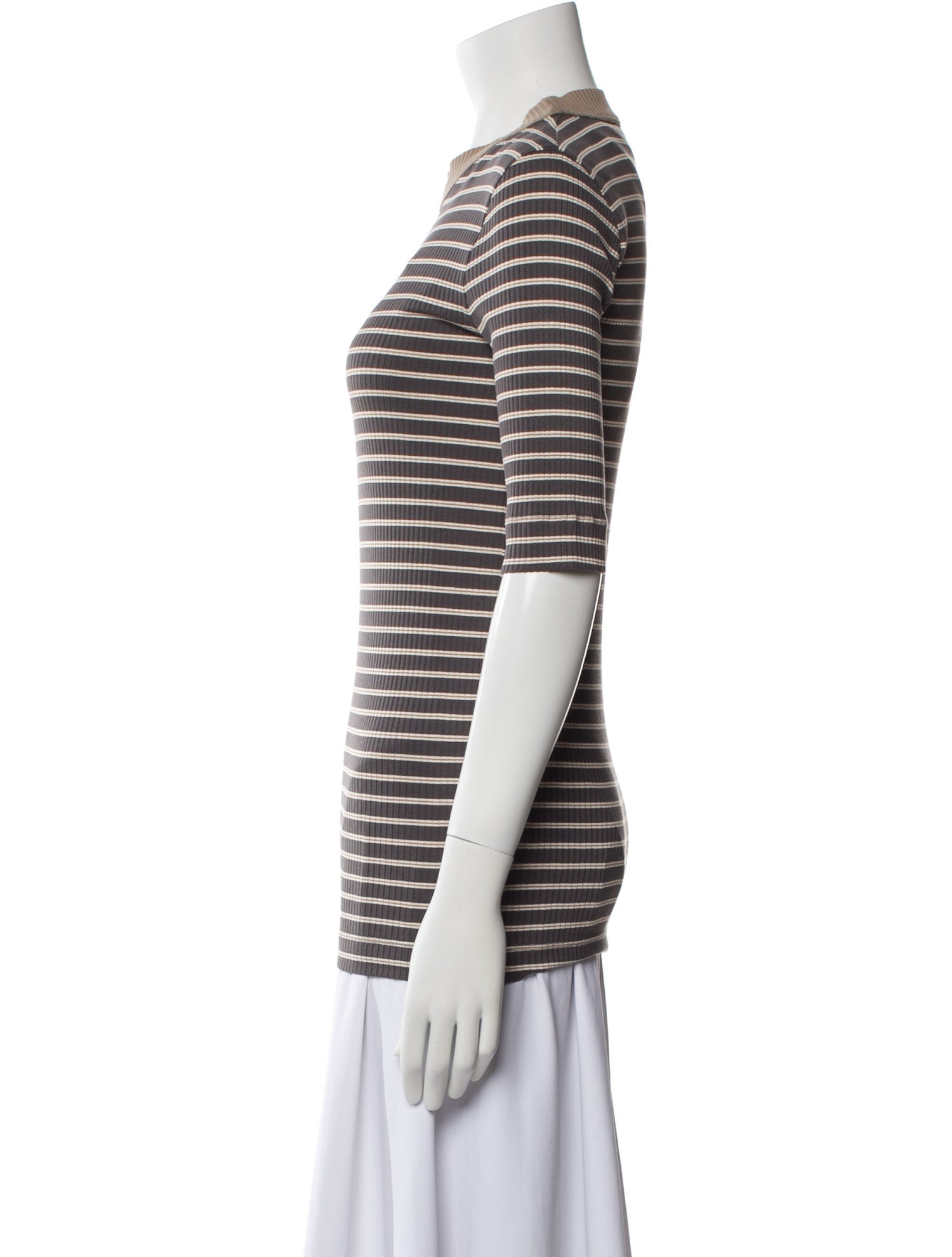 Brunello Cucinelli Striped Crew Neck T-Shirt w/ Tags