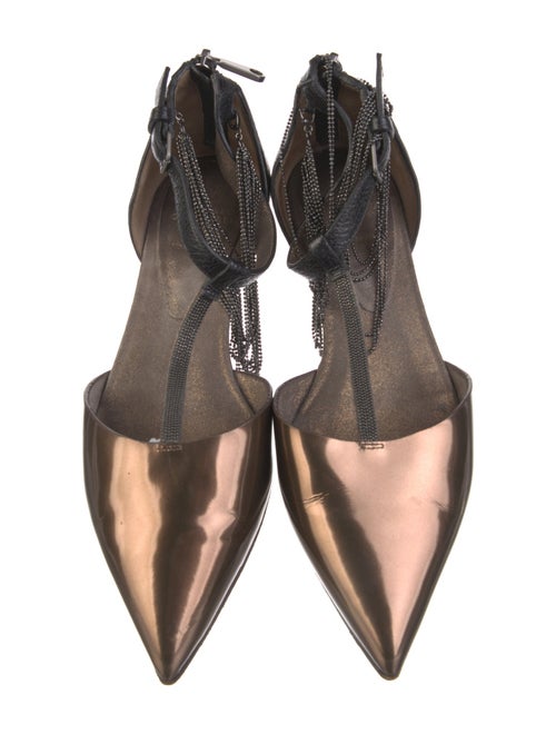 Brunello Cucinelli Monili Leather D'Orsay Flats