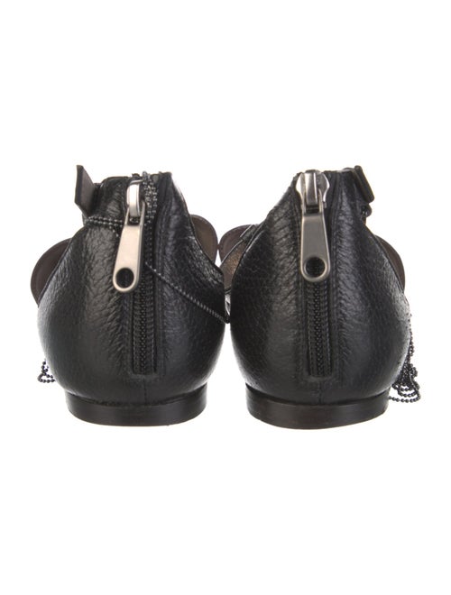 Brunello Cucinelli Monili Leather D'Orsay Flats