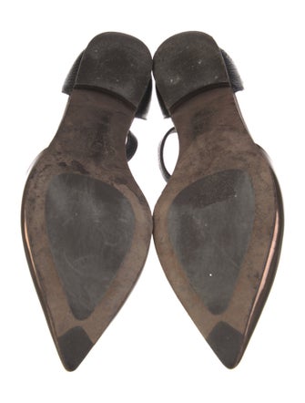 Brunello Cucinelli Monili Leather D'Orsay Flats