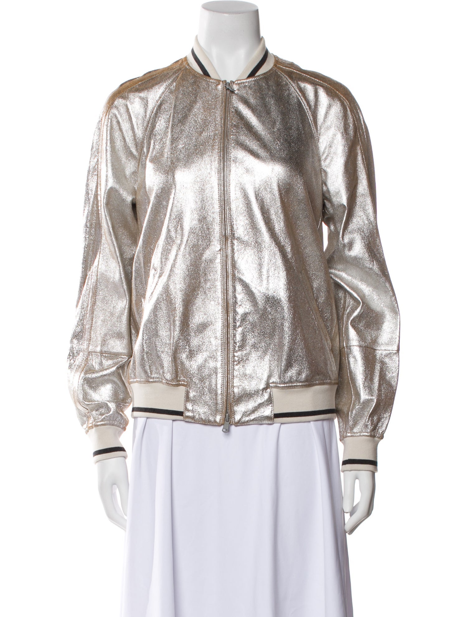 Brunello Cucinelli Leather Bomber Jacket w/ Tags
