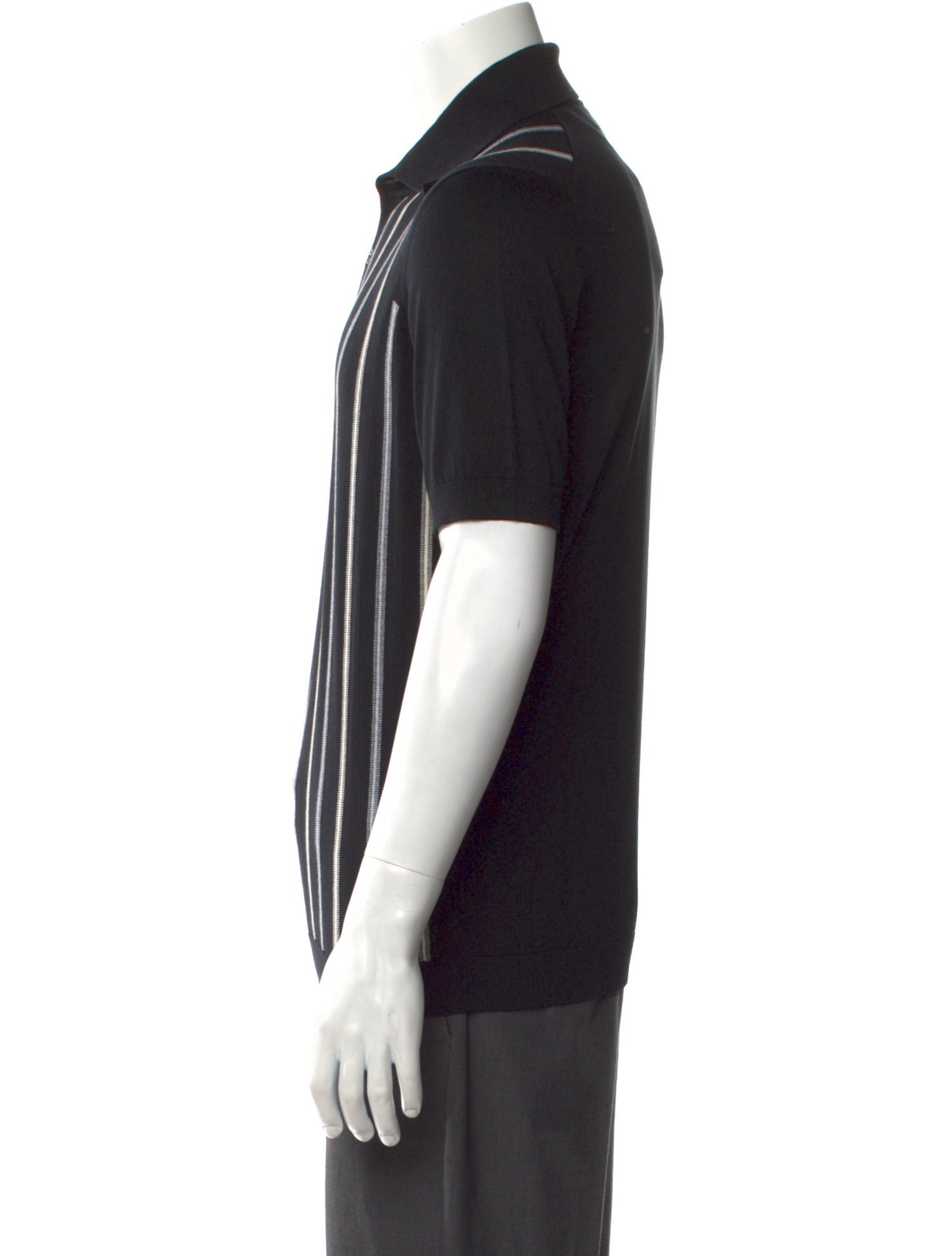 Brunello Cucinelli Striped Collar Polo Shirt w/ Tags