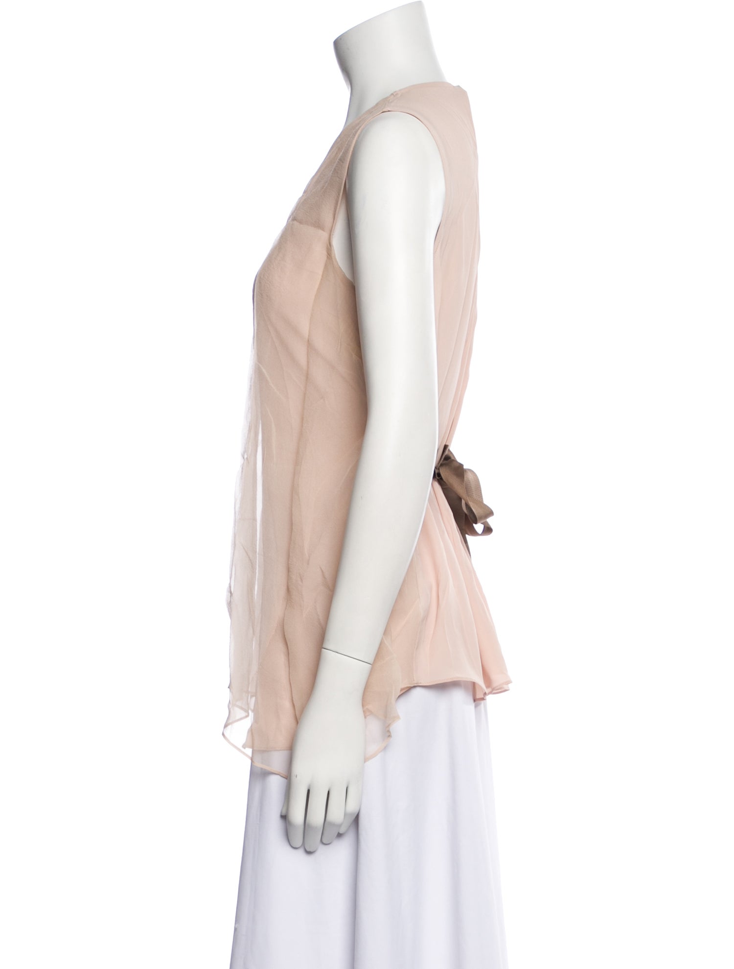 Brunello Cucinelli Silk V-Neck Top