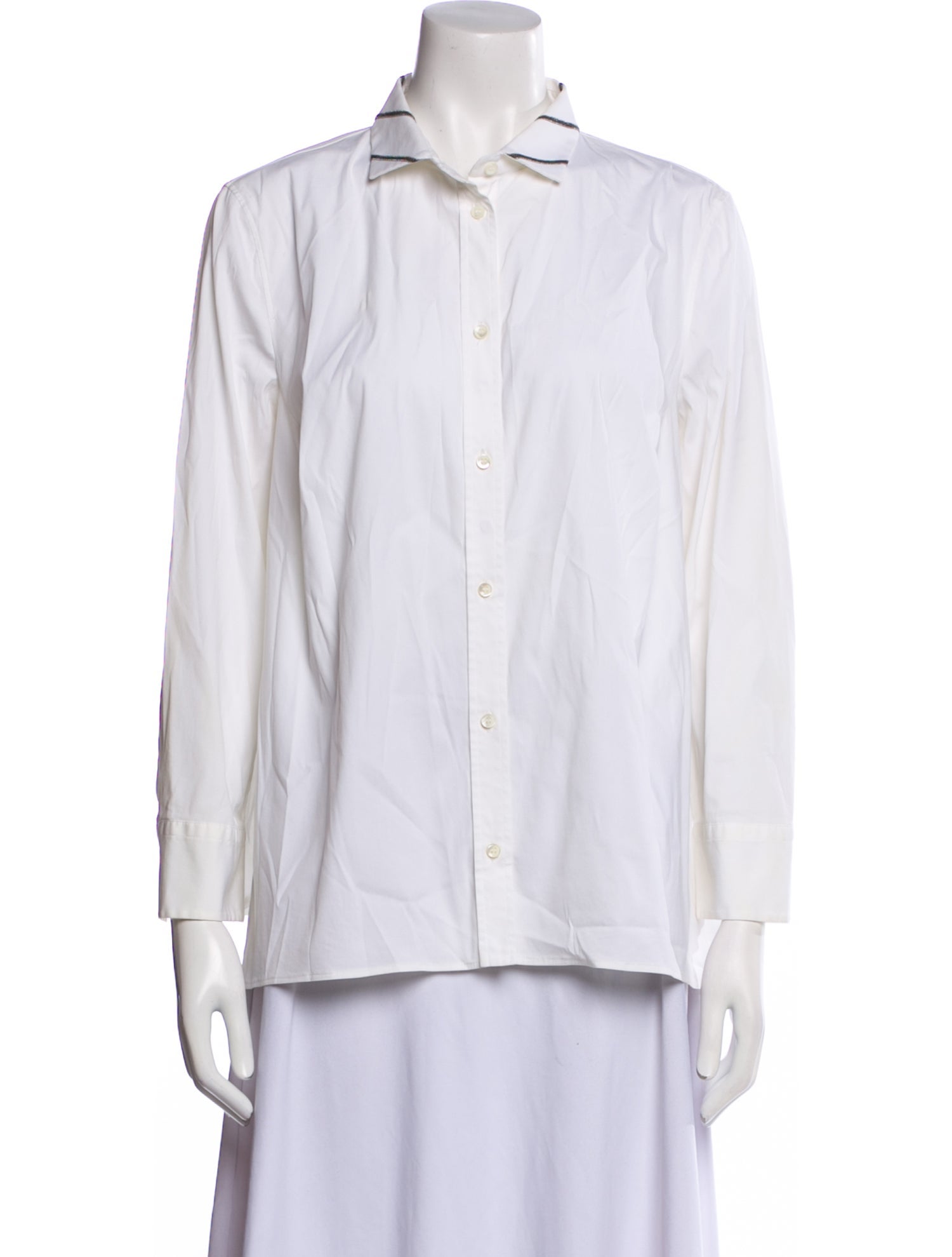 Brunello Cucinelli Long Sleeve Button-Up Top