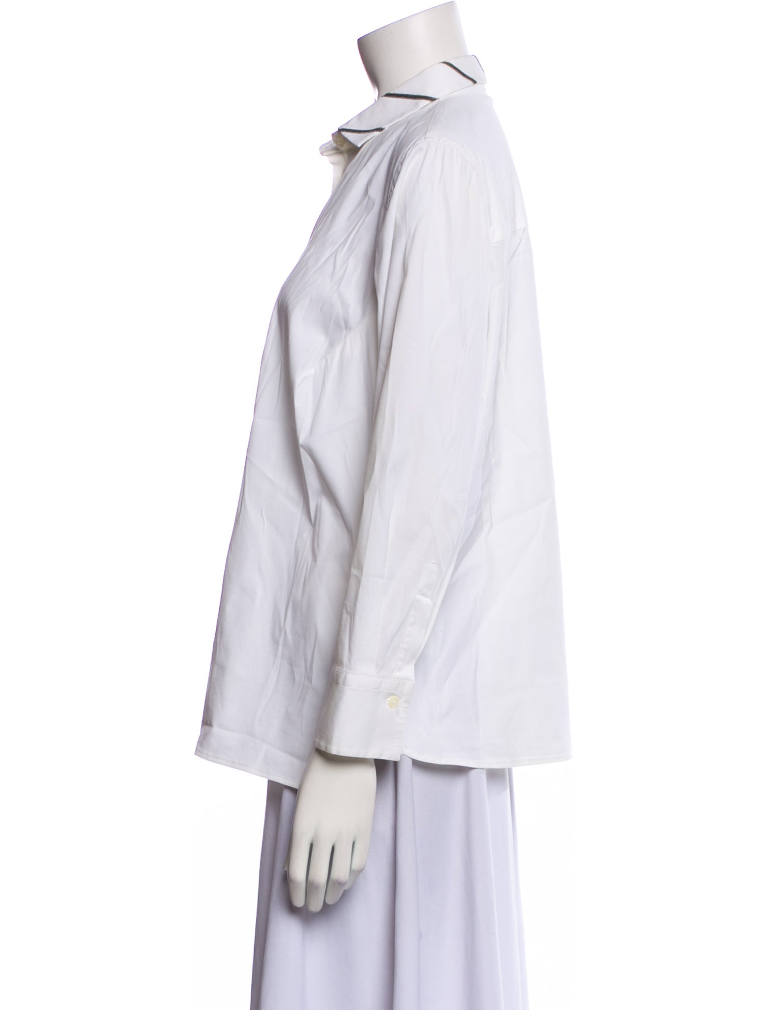 Brunello Cucinelli Long Sleeve Button-Up Top