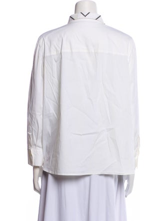 Brunello Cucinelli Long Sleeve Button-Up Top