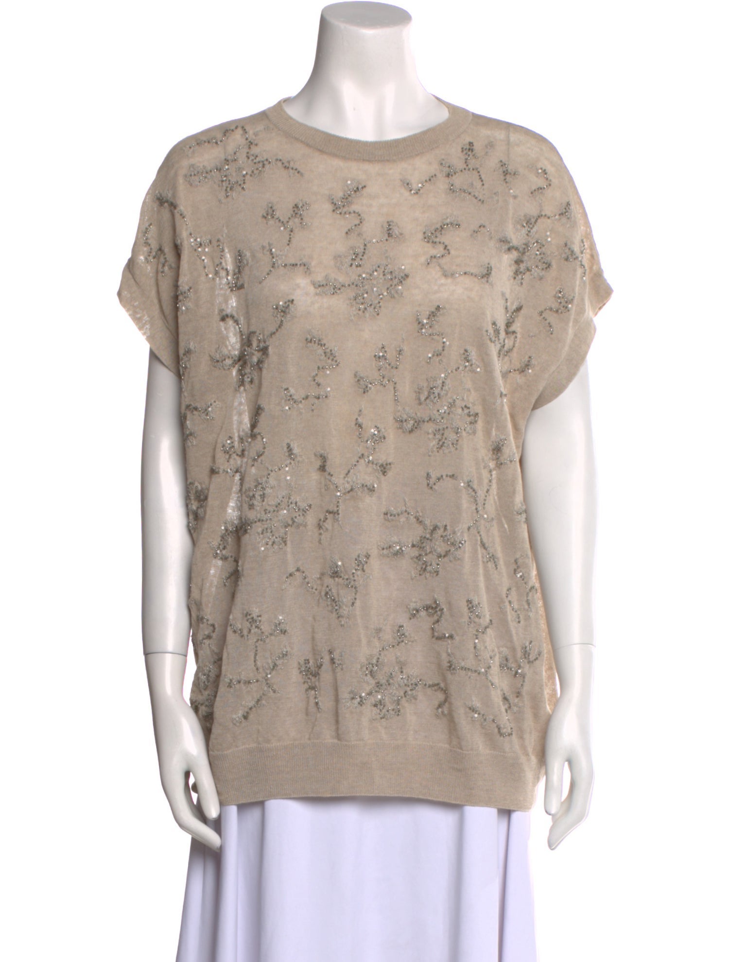 Brunello Cucinelli Linen Printed T-Shirt