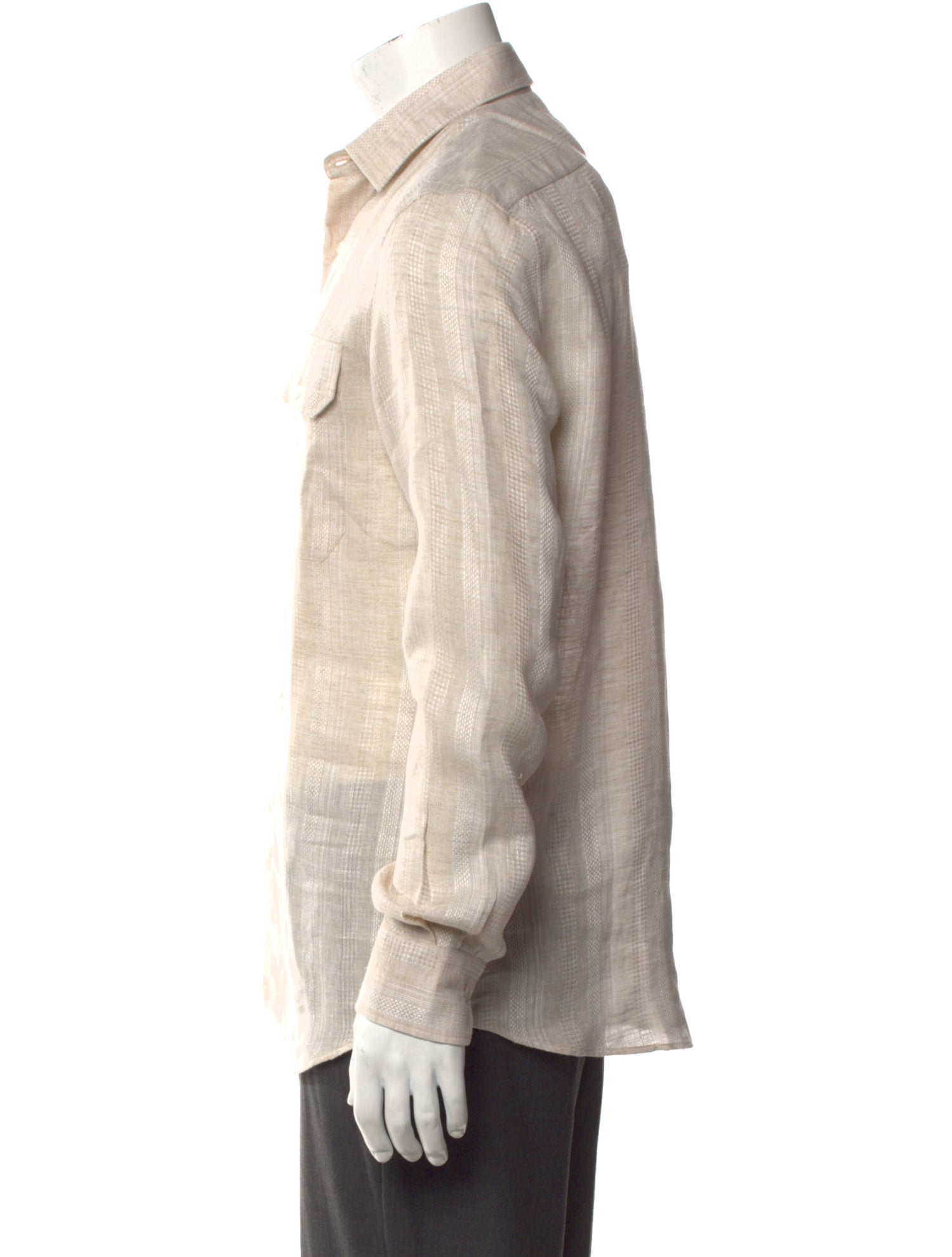 Brunello Cucinelli Linen Striped Shirt w/ Tags