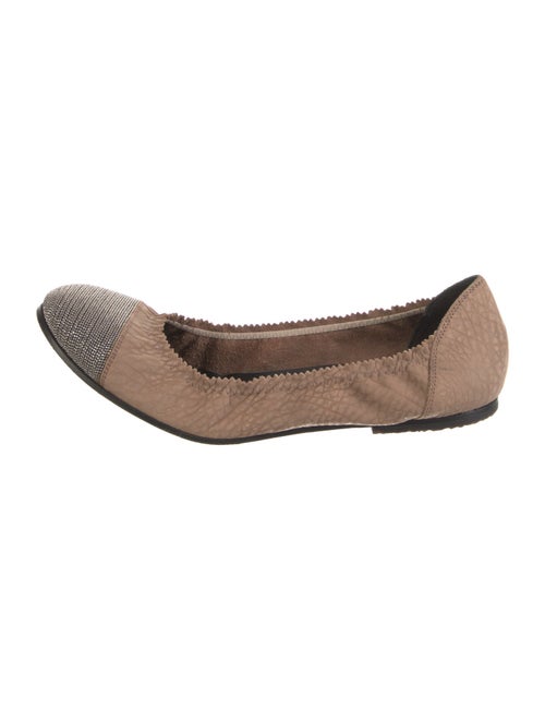Brunello Cucinelli Monili Leather Ballet Flats