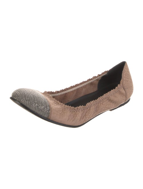 Brunello Cucinelli Monili Leather Ballet Flats