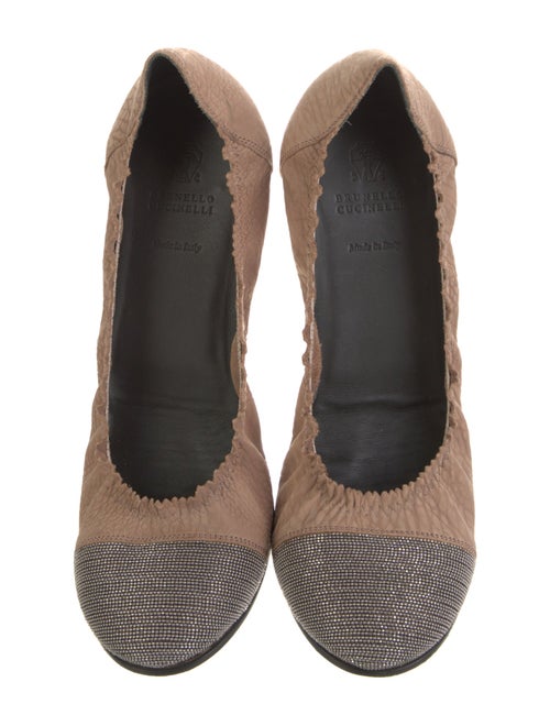 Brunello Cucinelli Monili Leather Ballet Flats