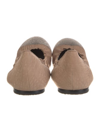Brunello Cucinelli Monili Leather Ballet Flats