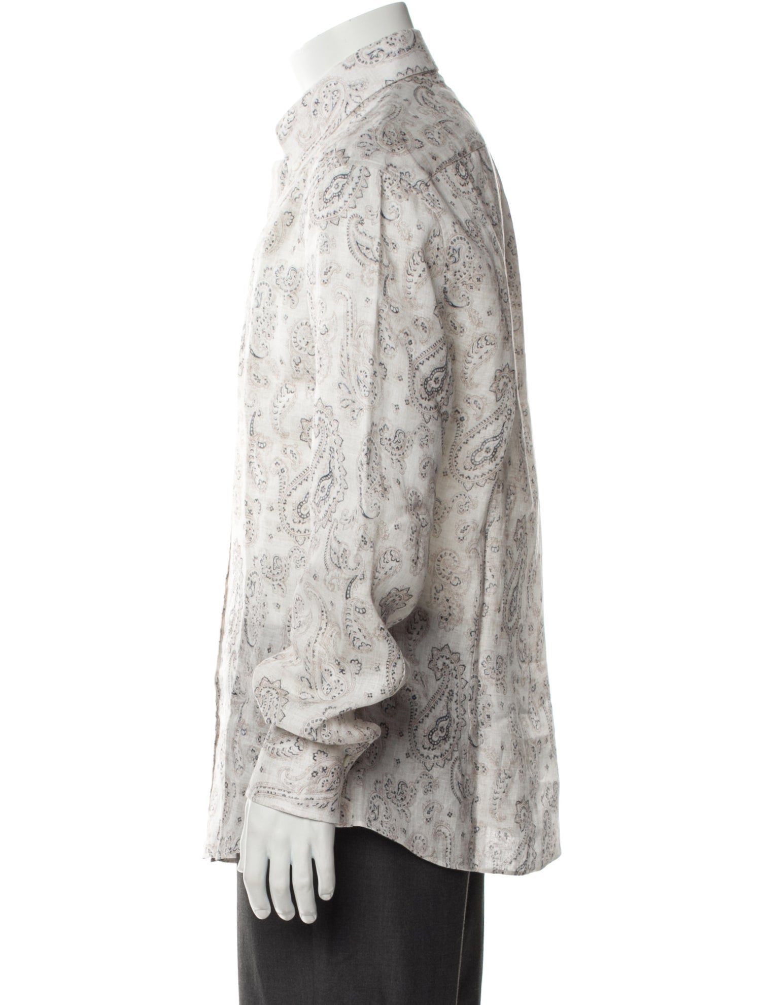 Brunello Cucinelli Linen Paisley Print Shirt w/ Tags