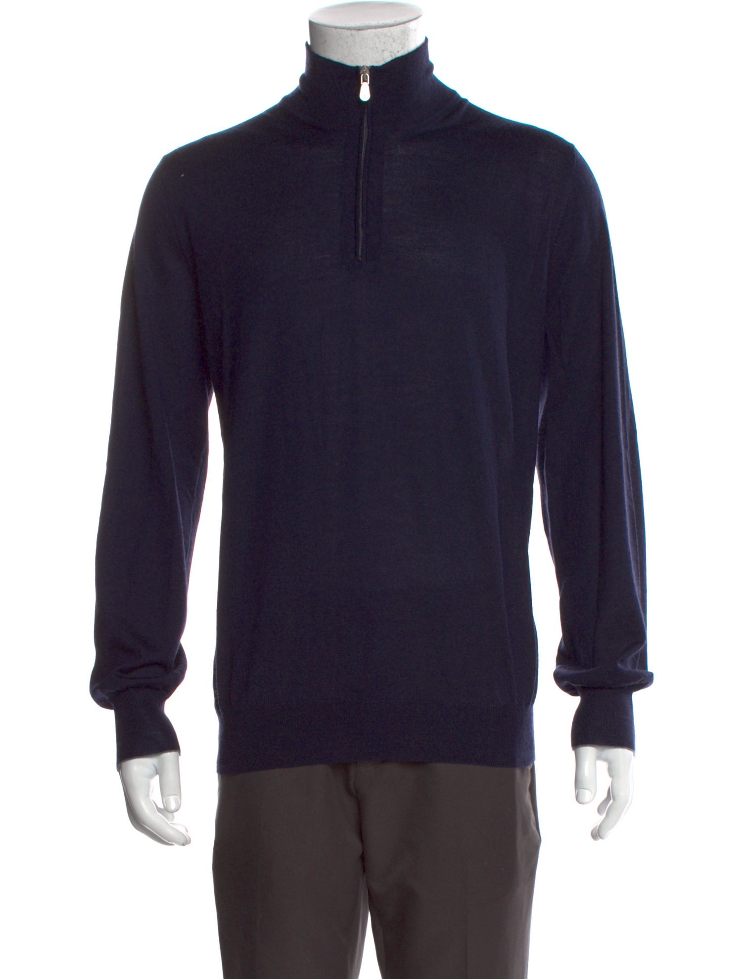 Brunello Cucinelli Virgin Wool Mock Neck Polo Sweater w/ Tags