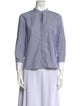 Brunello Cucinelli Mock Neck Three-Quarter Sleeve Blouse