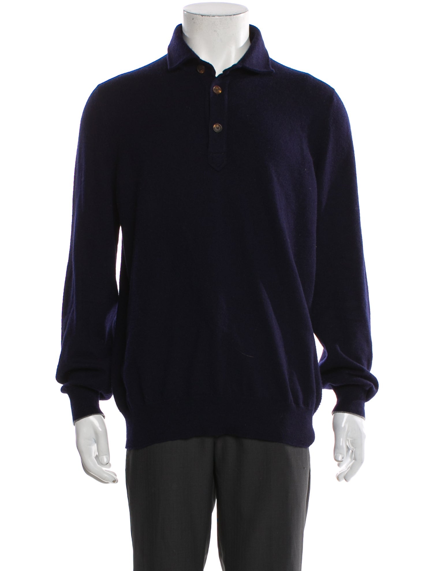 Brunello Cucinelli Cashmere Collar Polo Sweater