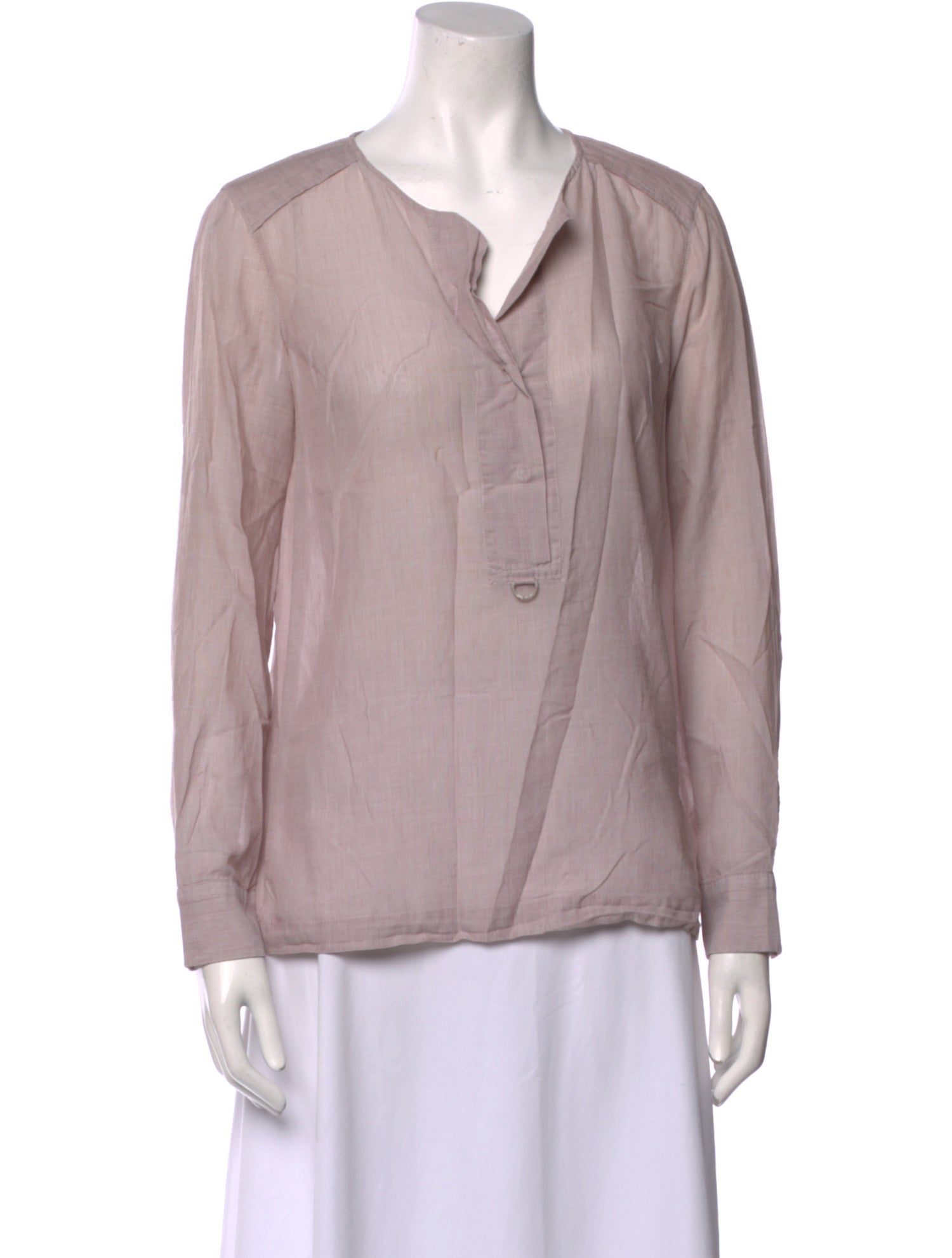 Brunello Cucinelli V-Neck Long Sleeve Blouse