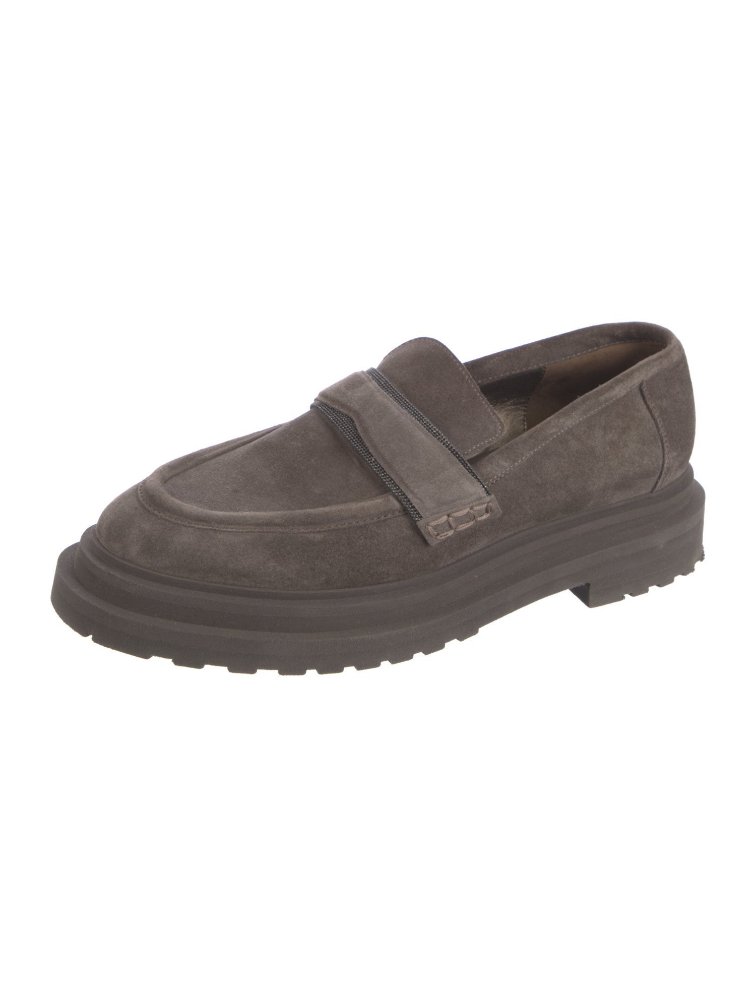 Brunello Cucinelli Monili Suede Loafers