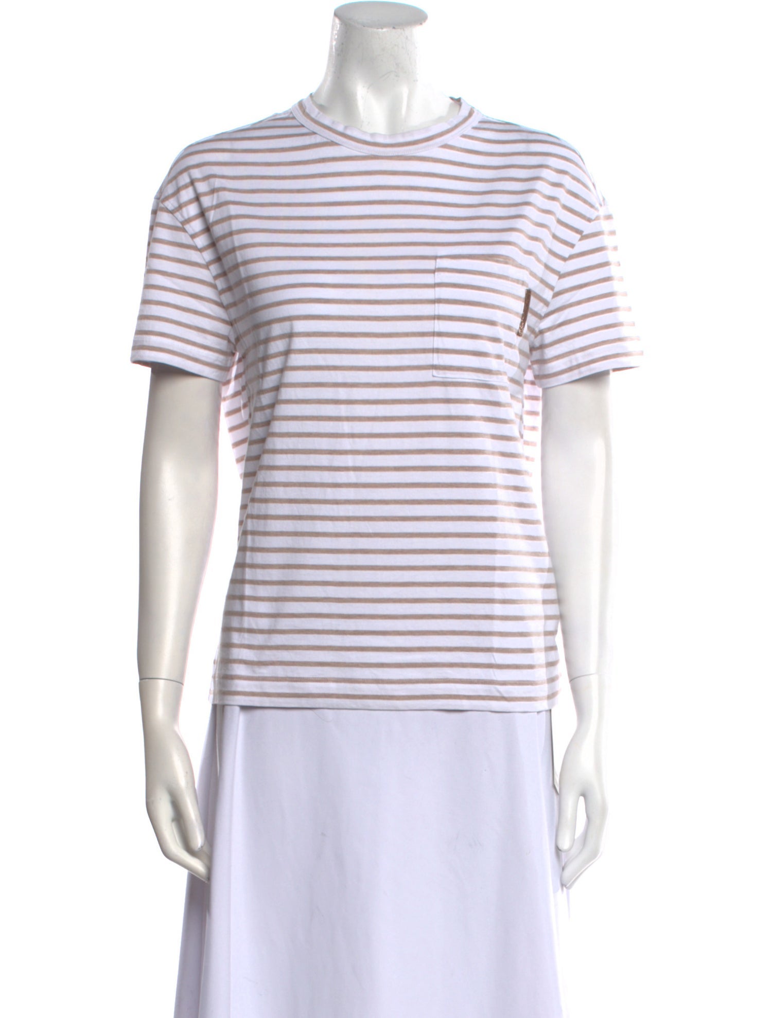 Brunello Cucinelli Striped Crew Neck T-Shirt