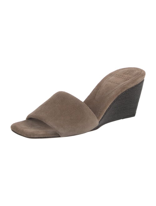 Brunello Cucinelli Monili Suede Slides