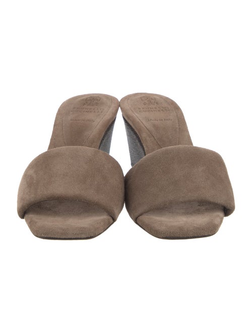 Brunello Cucinelli Monili Suede Slides