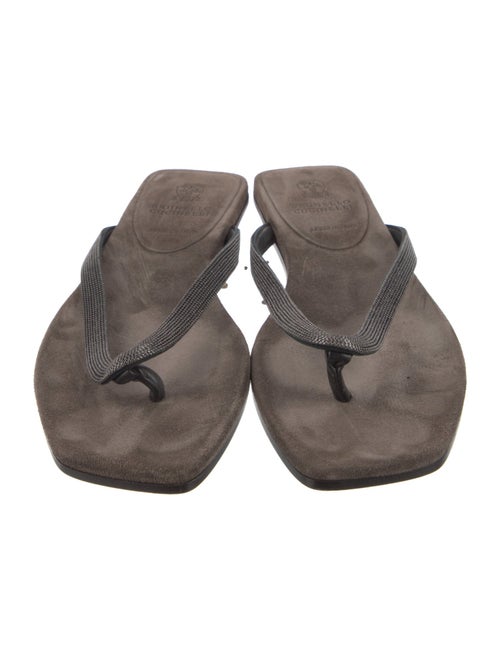 Brunello Cucinelli Monili Suede Slides