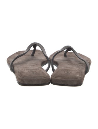 Brunello Cucinelli Monili Suede Slides