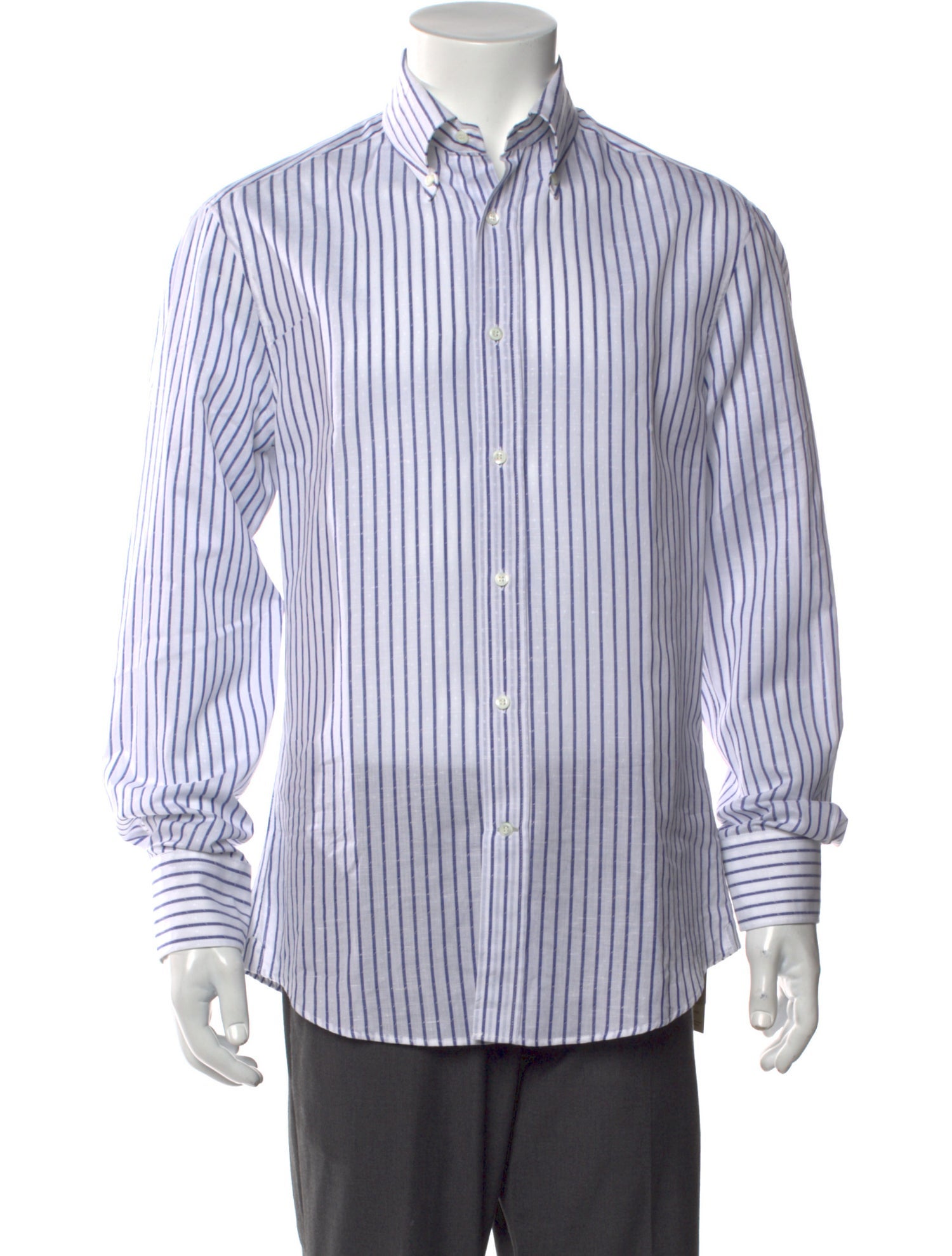 Brunello Cucinelli Striped Long Sleeve Dress Shirt w/ Tags