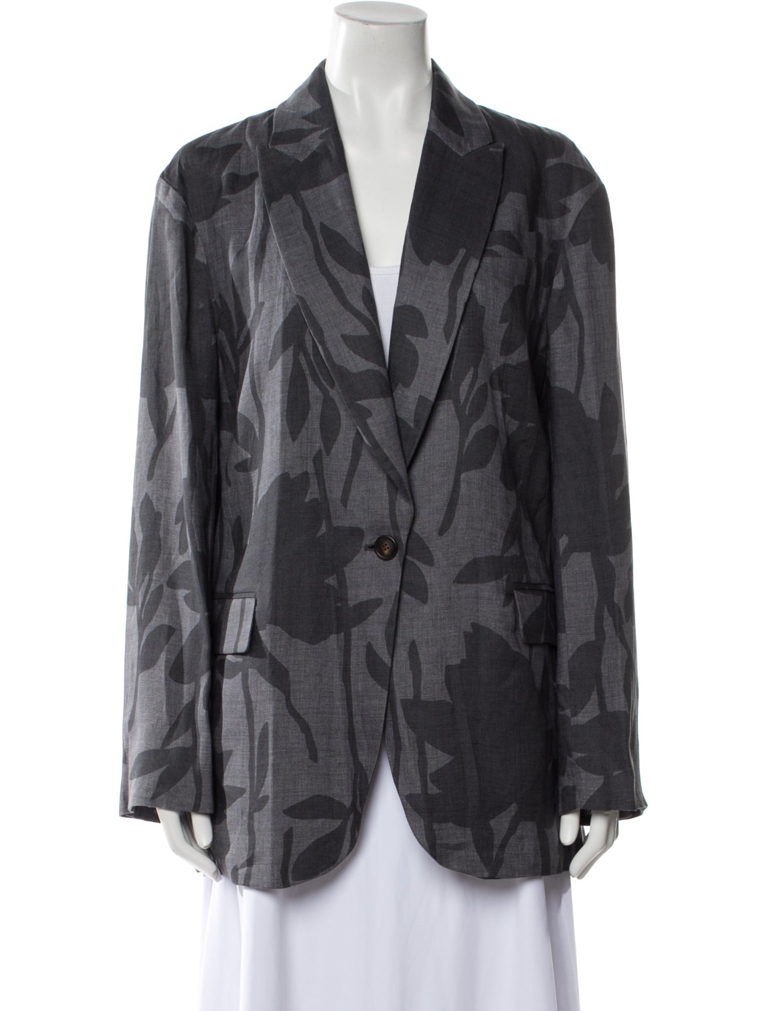 Brunello Cucinelli Linen Floral Print Blazer