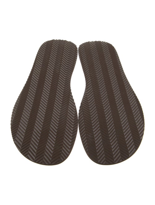Brunello Cucinelli Leather Striped Flip Flops