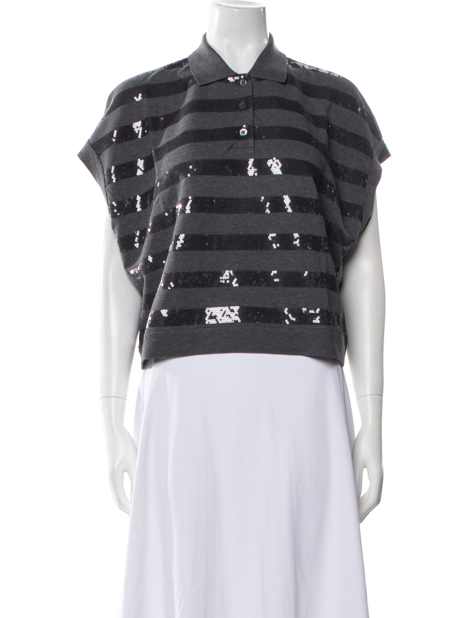 Brunello Cucinelli Short Sleeve Crop Top