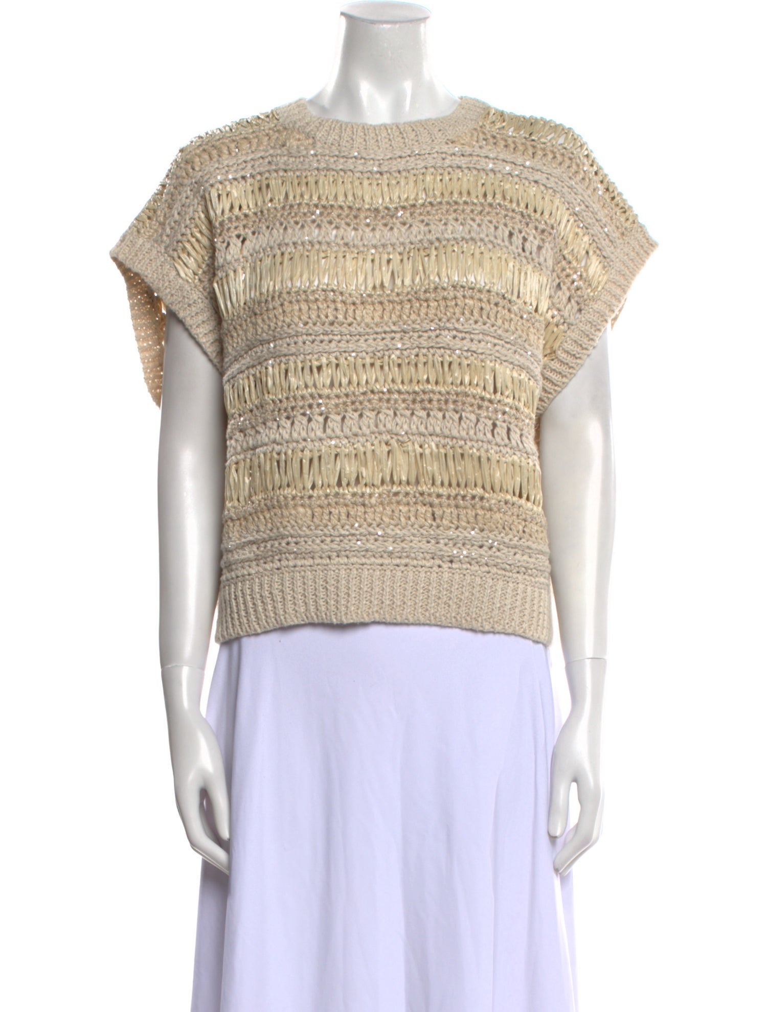 Brunello Cucinelli Striped Crew Neck Sweater